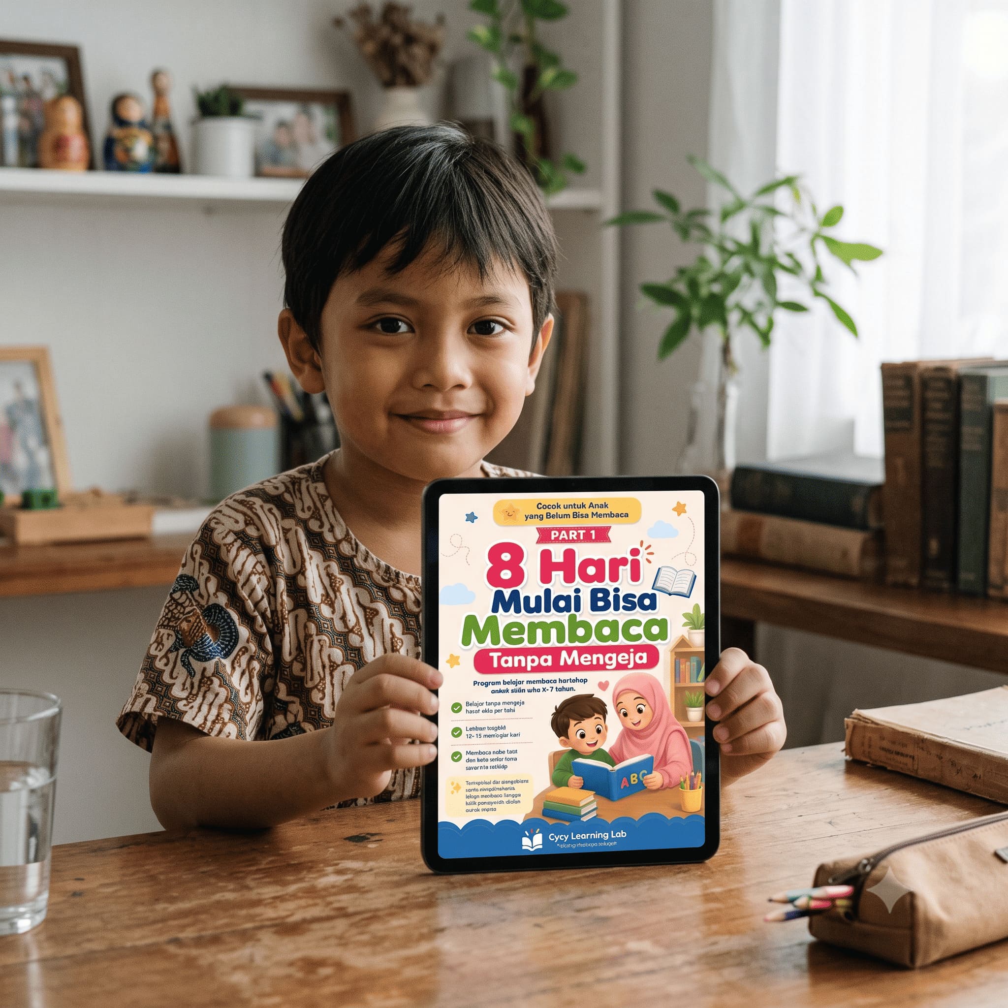 Bunda dan Anak Belajar Membaca