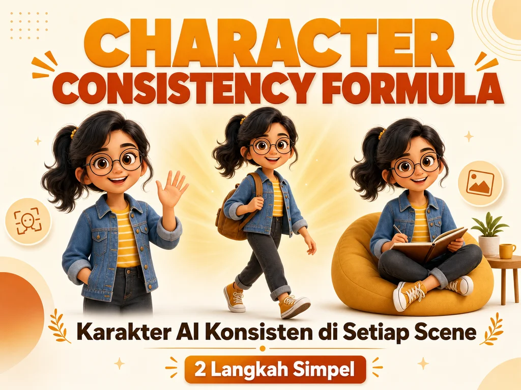 Ilustrasi masalah karakter AI yang nggak konsisten — inti masalah yang dijawab panduan ini