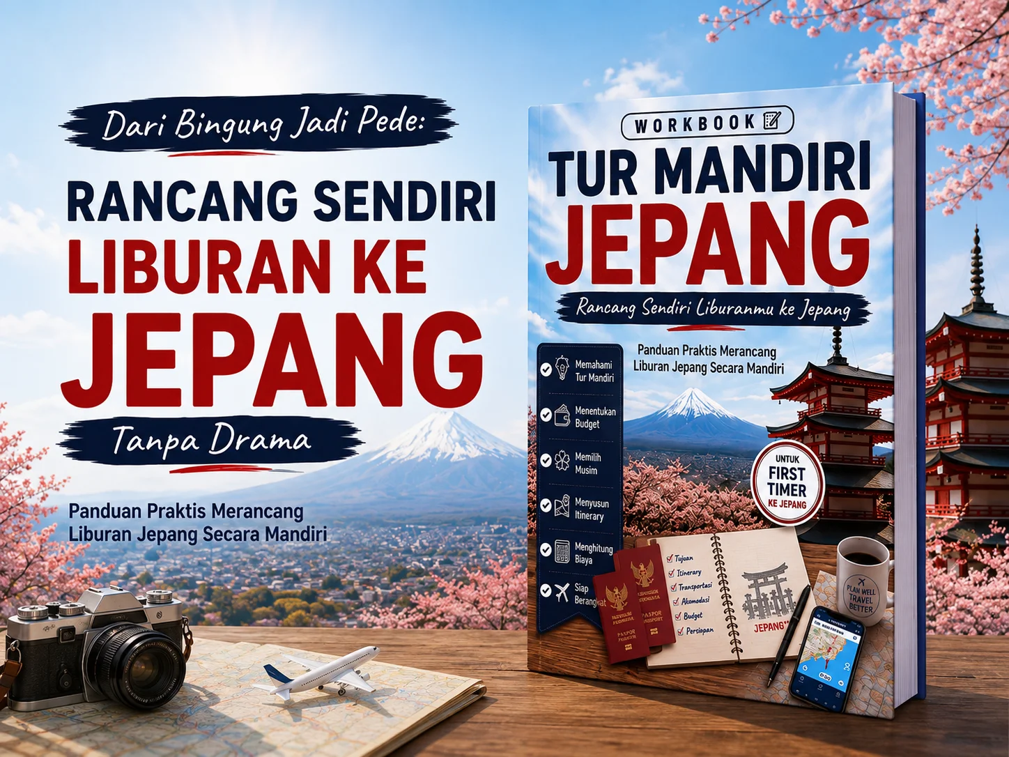 Workbook Tur Mandiri Jepang - Rancang Sendiri Liburanmu ke Jepang | Panduan Praktis